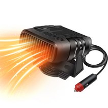 저소음 서큘레이터 선풍기 라이터 디포거 성에 제거 전기 12V 휴대용 팬 냉각 난방 순환 조절 가능 인 자, 한개옵션0