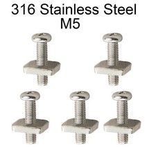 서핑보드 패들보드 장비 세트 스테인레스 서핑 핀 나사 플레이트 보드 롱 채널 슬라이딩 박스 스마트 스크류, M5 316 5 Pieces