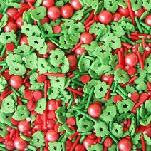 크리스마스토퍼 20g 식용 산타 크리스마스 스노우 크루치 설탕 비즈 진주 공 DIY 스프링클 레드 입술 케이, 15 20g Chris sugar 15