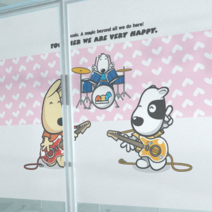 칼라안개시트_아지브라더스 music_A01_W90xH90cm 인쇄 사무실 파는곳 실사출력 선팅지 스티커 안개