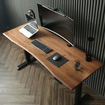 대형 높이조절책상 월넛 고급 원목 전동 모션데스크 키높이 높이조절 테이블, 200x70cm