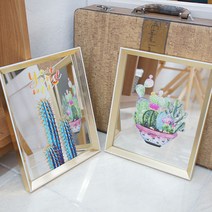 액자거울 꾸밈 벽거울 인테리어 북유럽 선인장 스탠드, 블루선인장