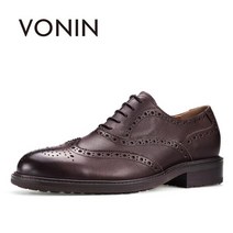 [신세계TV쇼핑]보닌 베지터블 하이모 윙팁 천연소가죽 수제구두 INZ031DBR