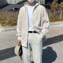 어둑 남녀공용 무지 오버핏 후드집업