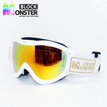몬스터블럭 몬스터블럭 MS4 보드고글/스키고글/더블렌즈/안경병용/드래곤, 01 MS.4 오프화이트/골드크롬