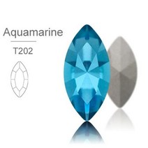 아쿠아씰 크리스탈 라인석 상단 스톤 의류 공예 쥬얼리에 적합한 라인스톤에 유리 접착제, Aquamarine+9X18mm 10Pcs