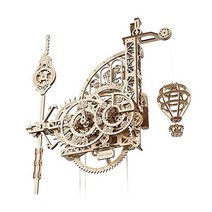 UGEARS Aero Clock 성인용 3D 나무 퍼즐 아이디어 DIY 기계식 시계 키트 만들기 - 진자 모델 키트가 있는 벽시계