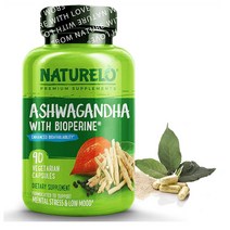 NATURELO Ashwagandha Organic Root Powder 네츄넬로 아슈와간다 오가닉 루트 파우더 90베지캡슐