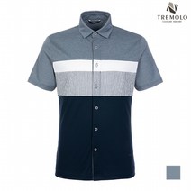인디안 TREMOLO 컬러블럭 반팔 카라 티셔츠_TRNASVM3276