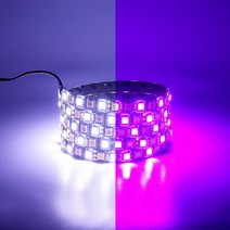 삼항LED 2컬러 플렉시블 LED바 - (6cm당 가격), 12V용-검띠/화이트-핑크LED(6cm당)