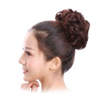 상상공간 초간단 풍성 헤어 똥머리 곱창 밴드 만두 머리 가발 올림 머리끈 당고 여자 업스타일, 밀크브라운