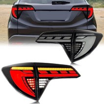 Inginuity time 혼다 HRV 20162021용 LED 후미등 스타트 업 애니메이션 DRL 브레이크 순차 방향 지시등 후면 램프 어셈블리 스모크 타입 1 USA 미국, Black