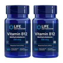 라이프 익스텐션 비타민 B12 VitaminB 500mcg 메틸코발라민 100로렌지 2통