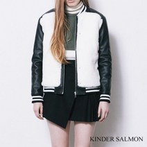 [천삼백케이] [킨더살몬] Baseball Jumper with Rabbit Fur