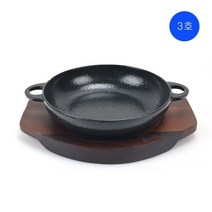 시둥마켓 +[시둥마켓]+_ 업소용받침대 팬받침대 가게냄비받침 업소용철판받침대 가정용냄비받침, 통주물 무쇠 도나베 주물팬 목판받임 세트 3호