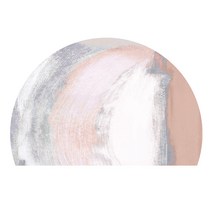 반원형 북유럽 도어 매트 모로칸 반원러그 반원형 반달 발매트 북유럽 방바닥, 핑크 스머지 반원 + 100CM X 150CM