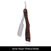 면도날 양날면도날 면도기 남성용 전문 이발사 빈티지 클래식 면도 습식 면도용 로즈우드 핸들 스트레이트 에지, 올니 실버 면도기