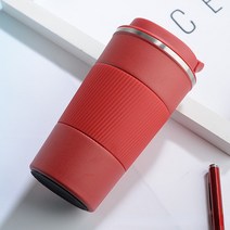 JINUS 작은보온병 휴대용 미니 마호병 380ml/510ml 이중 스테인레스 스틸 304 커피 보온병 머그잔 미끄럼 방지 케이스 자동차 진공 플라스크 여행 절연 병, [02] 510ml, [05] red