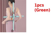 홈트레이닝 요가 꼽추 교정기 조정 가능한 자세 바디 스틱 크로스 오픈 백 스탠딩 트레이닝 홈 피트니스 체육관 스포츠 장비, [03] Green  1pcs