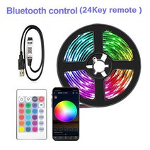 LED 스트립 조명 USB 블루투스 RGB 5V 유연한 램프 테이프 리본 TV 데스크탑 스크린 백라이트 다이오드 장식, [04] Bluetooth 24KControl, [02] 5050 RGB, [02] 5M Full Set