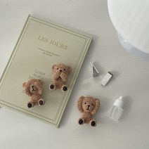 그날의향기 테디베어 곰돌이 차량용 석고방향제 새차선물 디퓨저 방향제, 입가린 테디베어, 레몬라벤더