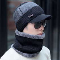 겨울 골프 방한 니트 남성 여성 캡 비니 모자 워머 세트