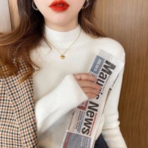 에르모소 보들보들한 촉감 봄 가을 사계절 간절기 이너 반목폴라 터틀넥 여성 긴팔티셔츠 H-C011