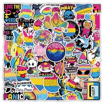 장식용 포인트 10/30/60PCS Pan 프라이드 LGBT 낙서 스티커 DIY 오토바이 여행 수하물 스케이트 보드 방수, 01 10PCS