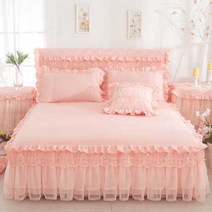 프린세스 레이스 침대 스커트 싱글 침대 커버 웨딩 논슬립 레이스 침대 삿갓 침대 커버 매트리스 커버