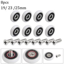 8pcs 교체 샤워 도어 롤러 러너 휠 19/23/25mm 직경 인클로저 캐빈, CHINA, 19mm
