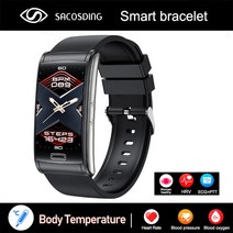혈당 시계 2023 비침범성 스마트 워치 IP68 방수 ECG PTT 혈압 심박수 건강 팔찌, [12] Black Silicone