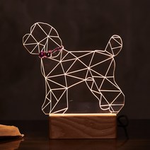 역대급 커먼스 한땀한땀 수작업 LED 댕냥이 무드등, 대형-푸들견