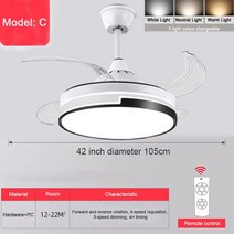 실링팬 미니실링팬 씰링팬보이지 않는 천장 선풍기 램프 침실 다이닝 룸 서재 LED 모던하고 미니멀한 가, 03 Model C_01 110V