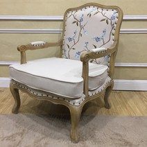 원목 빈티지 소파 프로방스 엔틱 1인 쇼파 암체어, S