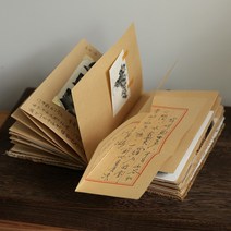 북바인딩 재료 수제노트 빈티지 핸드메이드 DIY 세트 키트, 구리 눈금자 세트 (베이지 내부 페이지)