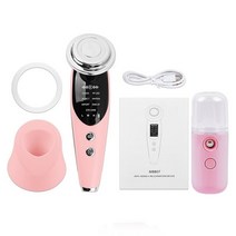 목주름관리기 목주름마사지기 피부목마사지 페이셜 고주파 ems 고주파 페이셜 마사지 rf 미세 전류 리프트 스킨 타이트닝 리무버 링클 뷰티 기기, 핑크 세트