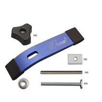 알루미늄 목공자 T트랙 홀드 다운 클램프 더블 컷 프로파일 범용 T-트랙 목공 및 CNC 알루미늄 합금 라우터, 02 1 Set Blue