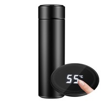 스마트 LED 텀블러 500ml 화이트 블랙 보온 보냉 스마트 터치 LED 온도 표시 차망 텀블러, 스마트 LED 텀블러 블랙 3개