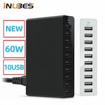 맥세이프3in1 멀티 USB 벤딕트무선충전기 애플c타입어댑터 60w 고속 10 포트 usb 충전기 iphone ipad 킨들 samsung xiaomi 충전 스테이션 도크 멀티, 영국, 하얀색