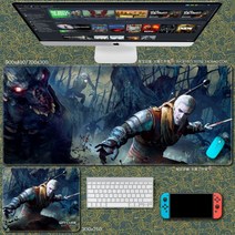 Witcher 마우스 패드 위쳐 마우스 패드 대형 컴퓨터 게임 노트북 키보드 마우스 장패드 책상 패드 pc 게임 모바일 게임 캐릭터 마우스패드, 40_800x300mm | 3mm