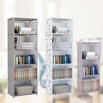 조립식 책장 다용도 틈새 수납장 패브릭 3칸 4칸 5칸, 4칸 책장 그레이, 본상품선택