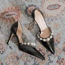 검정 통굽힐 볼넓은 승무원 정장구두 기내화 승무원구두 면접용 백화점 리본 편한