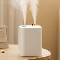 듀얼분사 미니 무선 저소음 가습기 USB-C 타입 800ml, 화이트