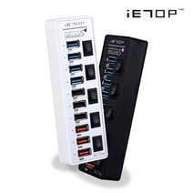 이탑 U32-22 초고속 USB3.0 유전원 10포트허브, 이탑 U32-22 허브 블랙