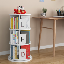 회전책장 만화책장 유로회전책장, 3단 White  직경 50CM + 높이 96.5CM