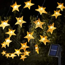 태양광 별 트리 전구 정원등 led 조명 태양열 캠핑 야외조명 인테리어 등, 5m 20램프, 노란색