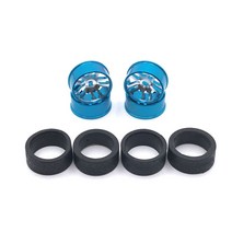 RC카 WLtoys 284131 K989 K969 iw04m MINI-Q MINI-Z RC 자동차 금속 업그레이드 부품 드리프트 휠 & 소프트 타이어 스킨 세트 수정, 03 파란