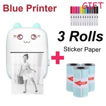 미니포토프린터 사진인화 미니 무선 감열식 포토 사무실용, Blue add 3 sticker, 7.Blue add 3 sticker