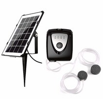 산소발생기 Solar Oxygen Generator Pump Aquarium Fish Tank Air Kit To Increase In Outdoor Pond, 01 Black