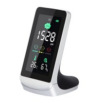 이산화탄소 농도계 [고정도 NDIR 방식 3000mAh 수동 교정 기능] CO2 센서 경보 알람 첨부 소음 가능 co2 농도 측정기 co2 모니터 습도온도 표시 3 in1 이산화탄소계 공기질 검출기 400-5000PPM 측정 범위 실시간 측정 충전식 일본어 설명서 포함